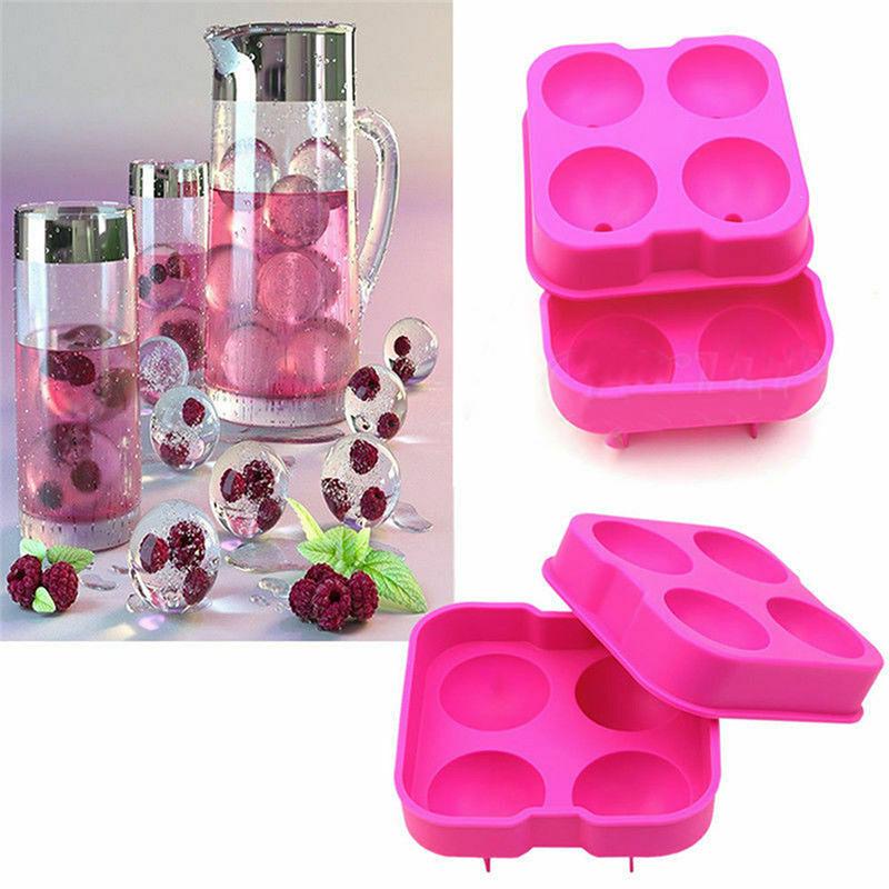 Large Ice Cube Tray Ball Maker Big Silicone Mold Sphere Whiskey Round Mould DIY