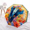 1 PC Automatic Folding Umbrella - Elephant Pattern, Portable & Foldable Design with 8 Ribs, Christmas Birthday Gifts
