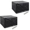 VIDAXL Rattan Garden Furniture Covers - Black - 2-Seater - 113x113 Cm - Waterproof and UV-Resistant