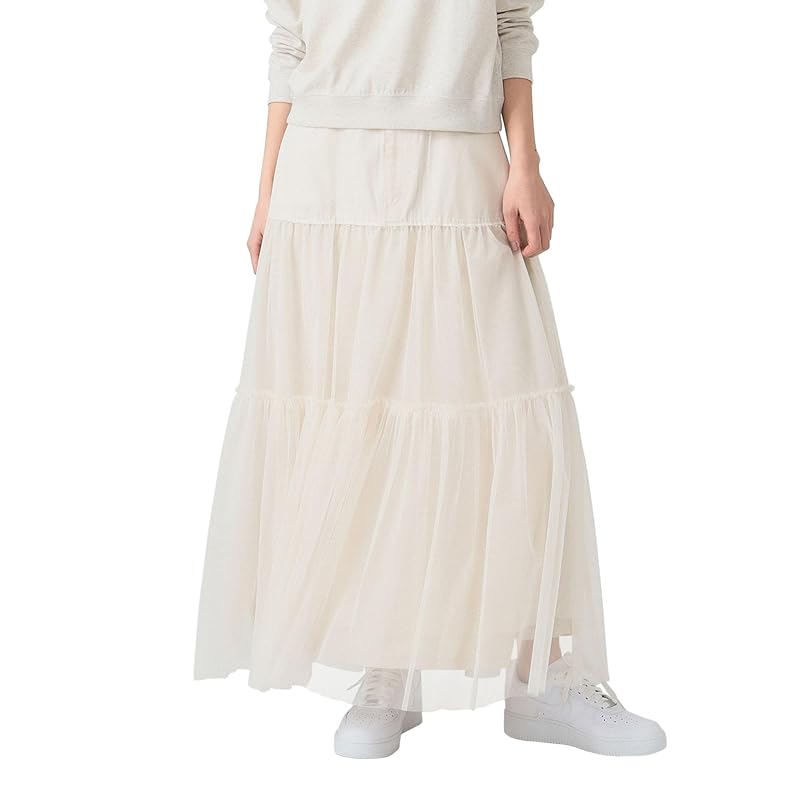 

[Ray Beams] skirt tulle Kirikae Tiered ladies OFF_WHITE 1
