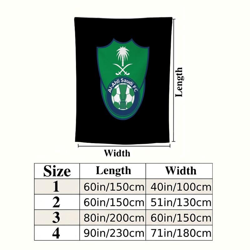 Alahli Saudi Fc Wall Tapestry Aesthetic Wall Hanging Printed Fabric Blanket Decorative Tapestries For Bedroom Living Room Home Decor