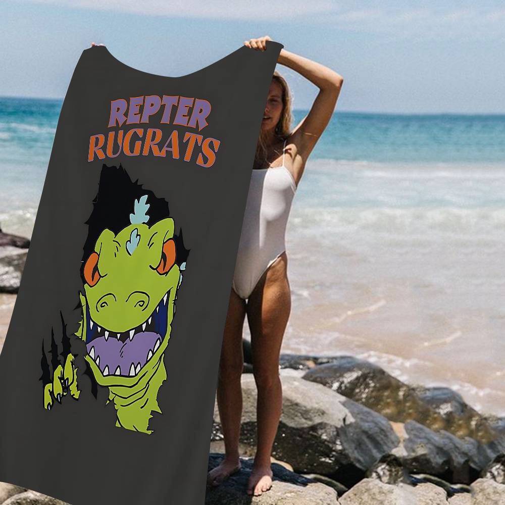 Cartoon R-Rugrat Anime Beach Swimming Towel Soft Absorbent Washcloth Children's Gifts for Kids Travel Camping Gym