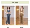 Mom's Summer Slimming Top & Elegant Wide-Leg Pants Set for Middle-Aged Women