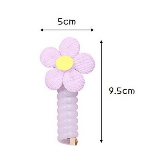 Spring Blossom Flower Hair Ties Set for Kids Elastic Ponytail Bands 5 Pcs