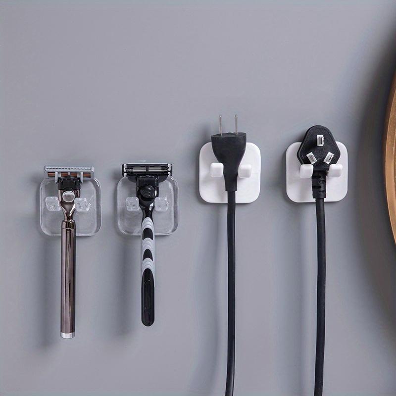 Waterproof Self-Adhesive Razor Hanger - Easy-to-Install Wall Hooks for Razors, Plugs, Bathrobes & Towels - Hypoallergenic