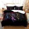 Cool Thrilling Japanese Anime Mahou Shoujo Site Duvet Cover + 2 Pillowcases, Mysterious Dark Magical Character Design Bedding Se