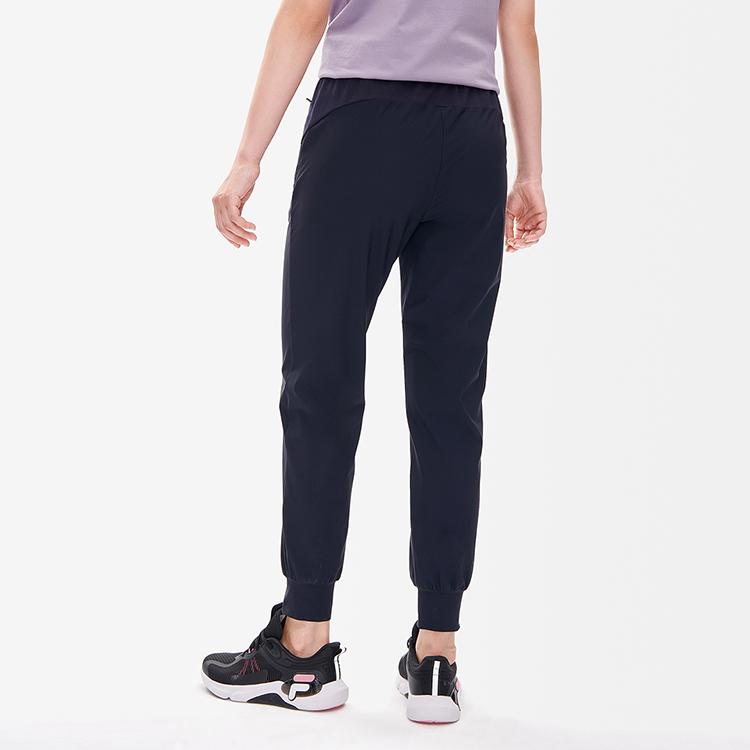 FILA Athletics Solid Logo Casual Tapered Knit Sports Pants Women bottoms Dark-Blue A11W231624F-NV