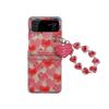 Cartoon Flower Relif Back Cover For Samsung Z Flip 3 4 5g Ins Bracelet Cute Lovely Love For Galaxy Flip3 Flip4 Phone Case
