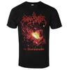 Angelcorpse L'Inesorabile Stampa Grafica Fronte Demone Cosmico Arte e Retro Cerchio Demoniaco Testo Stampa Grafica Double Sided T Shirt