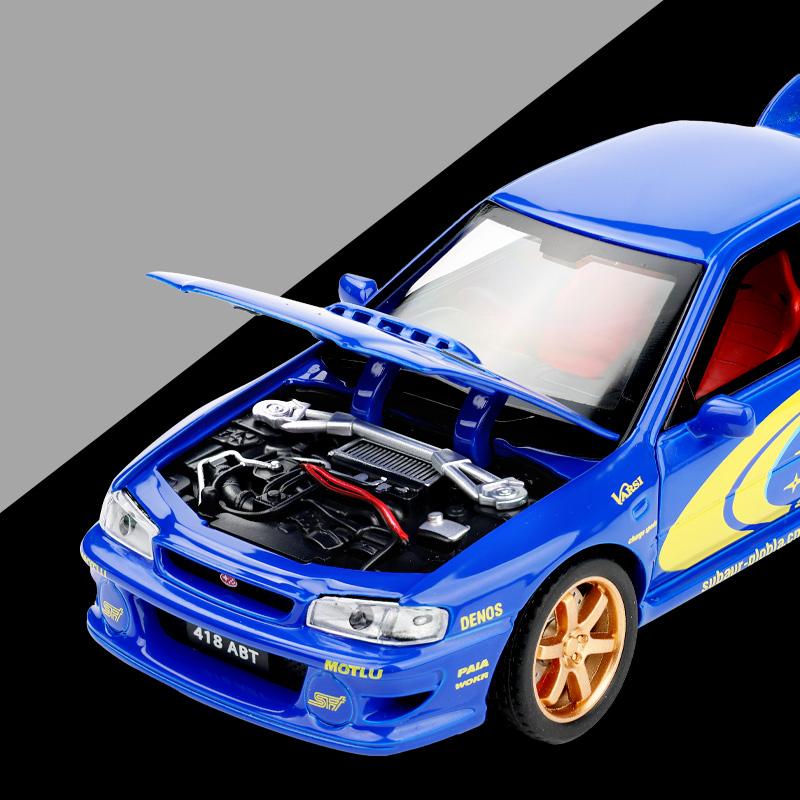 1/32 Skala Subaru Impreza WRX STI Rally Superbil Støpt Modell Legert Metallbil Barnas Leketøybil Miniatyr Mini GT Feriegaver