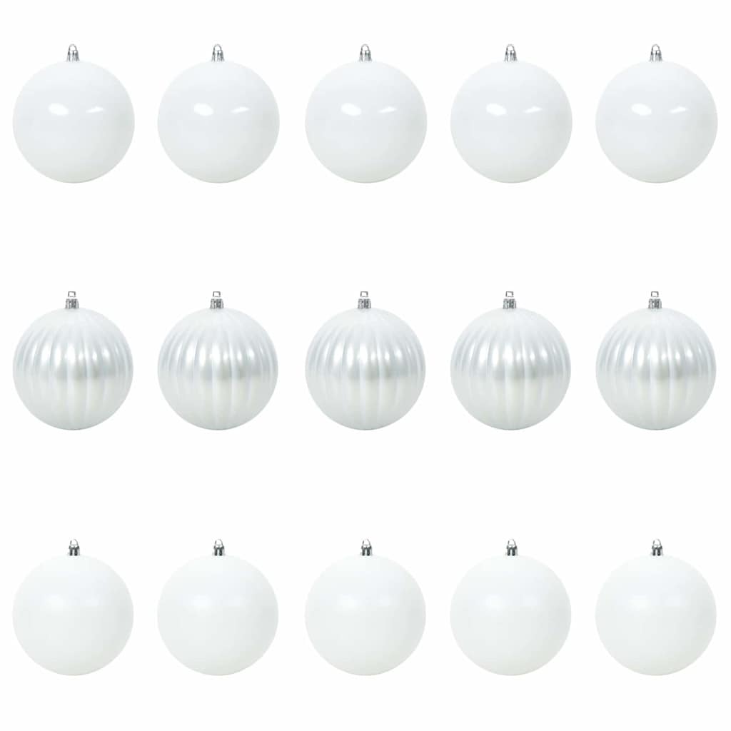 XL Weihnachtsbaumschmuck Set 15 Stk. Weißer Kunststoff
