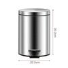 Stainless Steel Step Trash Can Kitchen Bathroom Silent Pedal Bin Round Lid