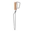 Stainless Steel Fireplace Tongs with Wooden Handle Multifunctional Long Firewood Tong for Fire Pit