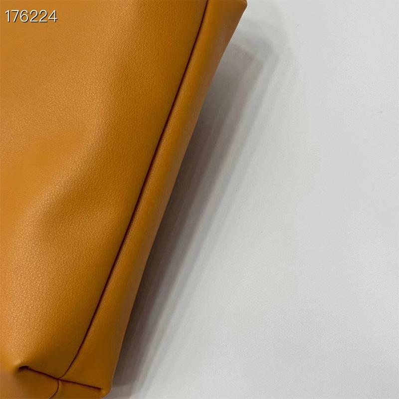 2024 Genuine Leather Trendy Pleated Bucket Bag - Small Drawstring Lucky Dumpling Messenger