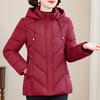 Übergröße XL-6XL Kurze Parkas für Damen mittleren Alters, Winteroberbekleidung mit Kapuze, elegant, locker, neue Mäntel, dicke, warme Damenjacken