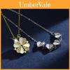 Four Leaf Clover Necklace With Embedded Crystals For Womens Fashion Jewelry