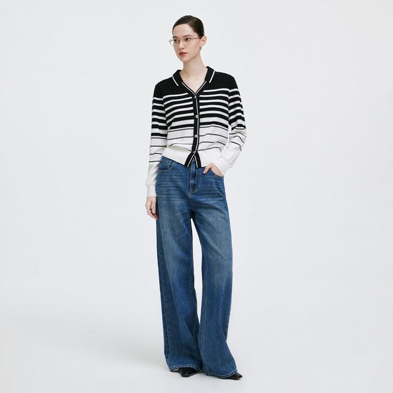 Giovanni Valentino Women's Colorblock Stripe Wool Knit Cardigan