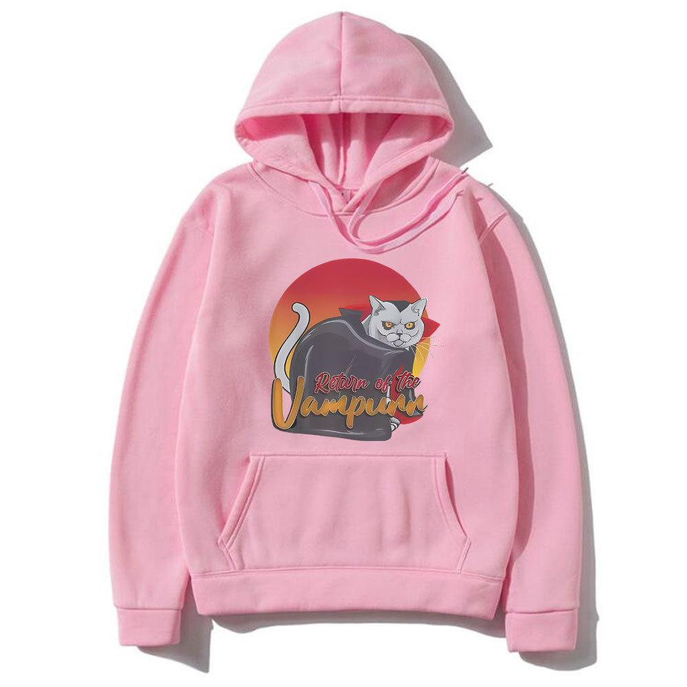 The Return of Vampurr Cat Funny Meme Hoodie Male Casual Autumn Winter Fleece Streetwear
