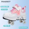 Children's 4-wheel Dual-purpose Roller Shoes Outdoor Kids Deformed Shoes With Wheels Fashion Parkour Sneakers For Girls Gift