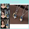 2022 New Stylish Couples Astronaut Necklace Featuring Unique Star And Moon Design In Titanium Steel