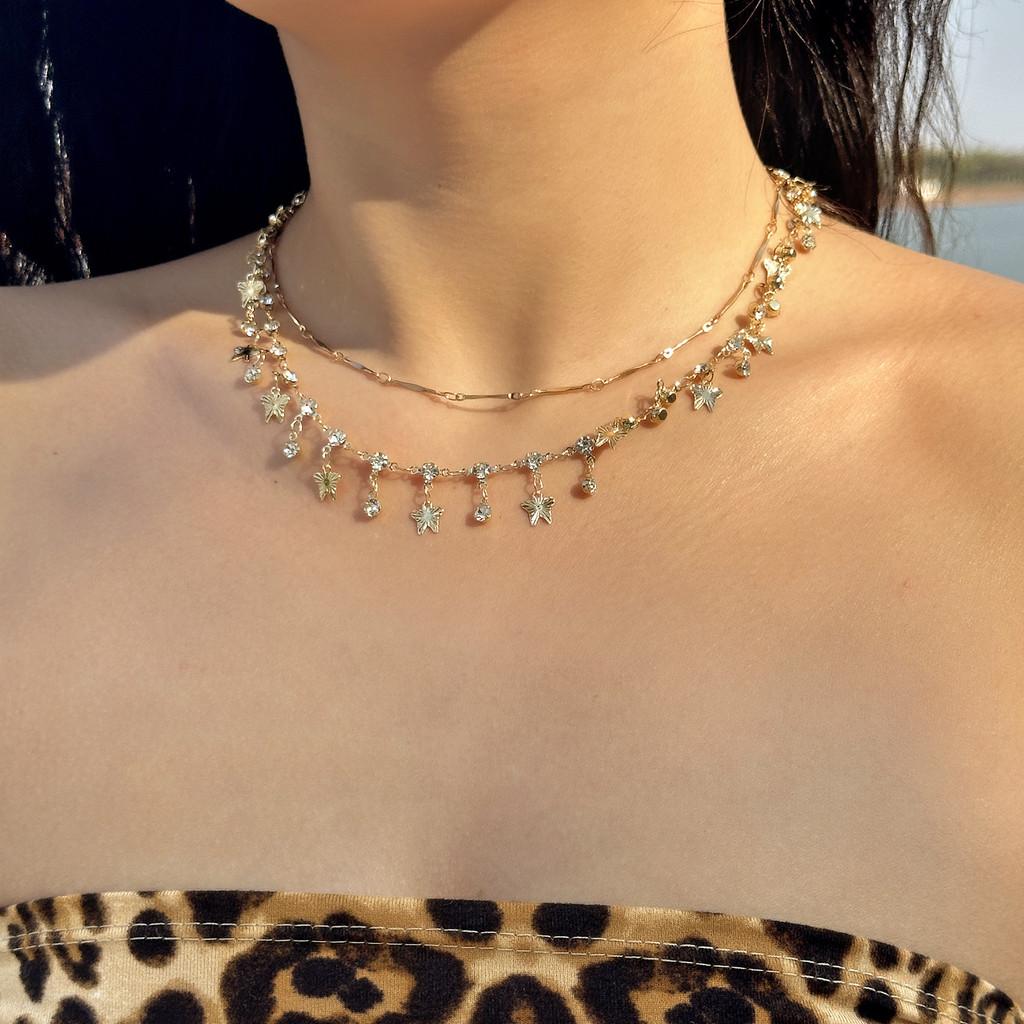 Ocean Blue Pearl Butterfly Necklace For Women Fashion Jewelry For Holiday Vacation