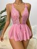 Sexy Open Bodysuit Underwear For Women Lace Perspective Night Skirt Sex Costumes Erotic Lingerie Corsets Bra and Panty Set