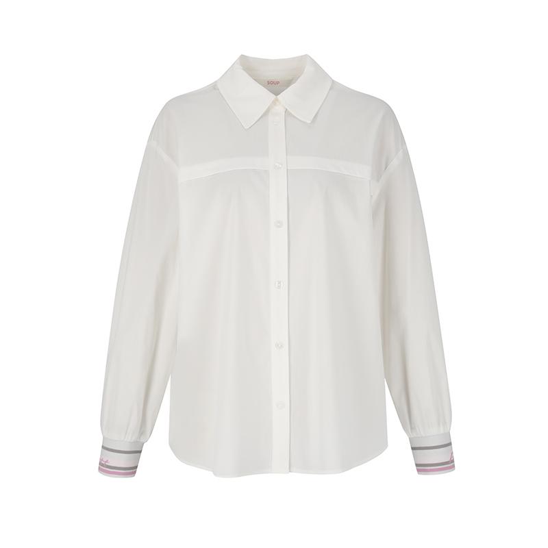SOUP Boxy Fit Shirt With Ribbed Sleeves (Sz9Ls83)