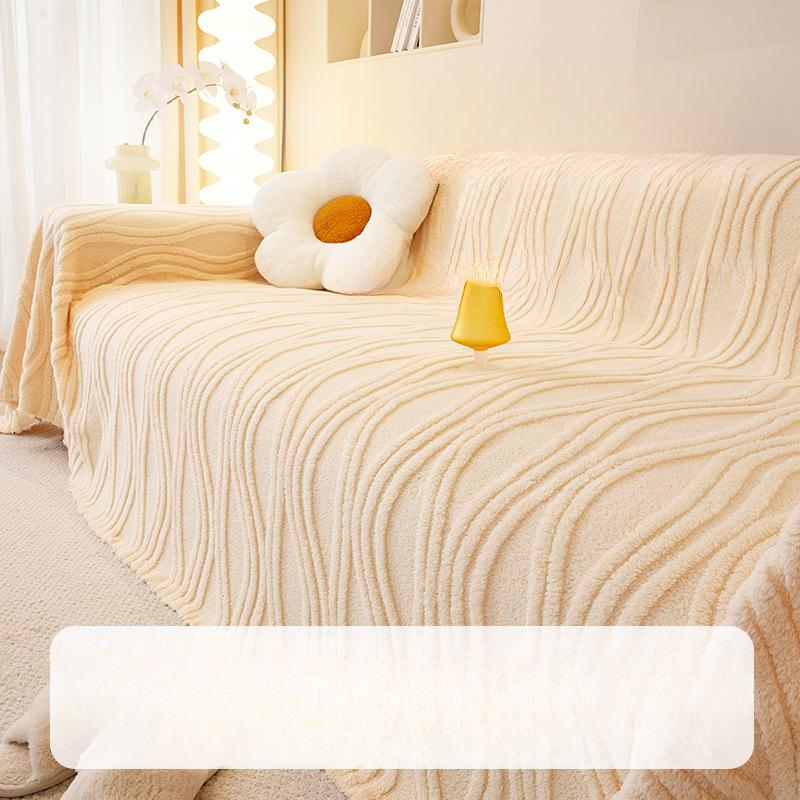 Comfortable Cotton Velvet Thickened Sofa Towel Ins Style Cream Style Non-Slip Static Sofa Cover All-Inclusive Universal Cover