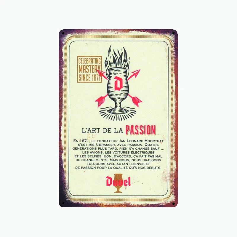 [Mike86] duvel belgium bier metall zinn zeichen wand plakette retro wein plakat malerei pub dekoration LTA-2032 20*30 cm