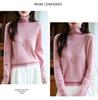 Women's Autumn/Winter Seamless 100% Pure Wool Stacked Collar Sweater - Skeletal Lazy Style Base Layer