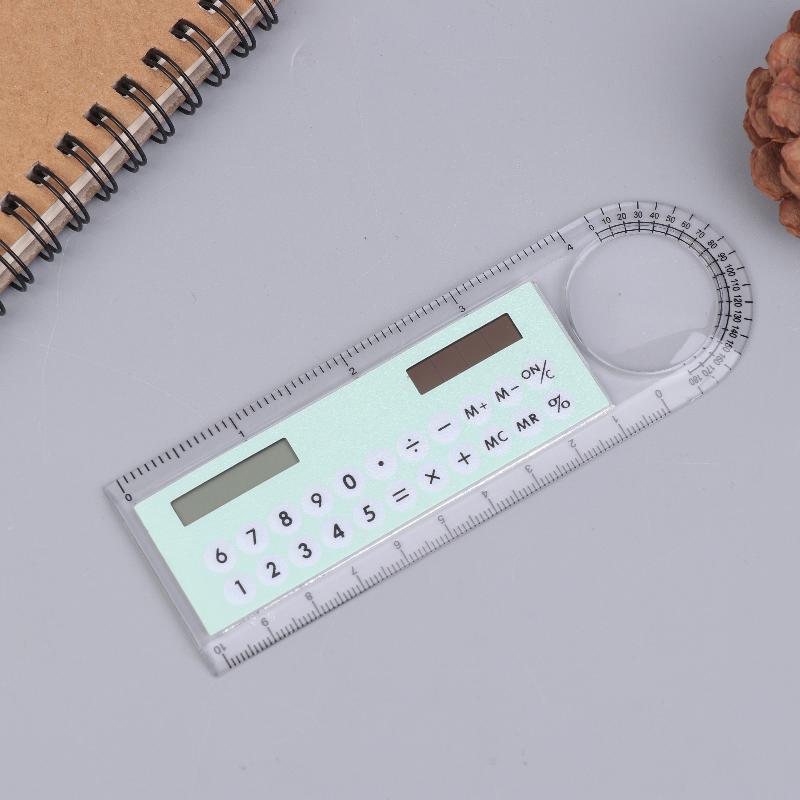 New 10cm Ruler Calculator Solar Card Mini Calculation Student Arithmetic Multifunctional Calculator Computer Digital Caliper