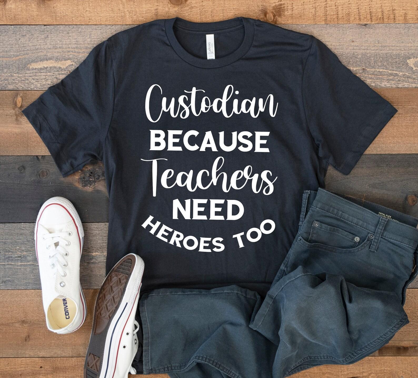 School Custodian Hero T-Shirt, Funny Custodians Tank Top, T-shirt, T-shirt,T-shirt, Kids Tee Apparel Gift S