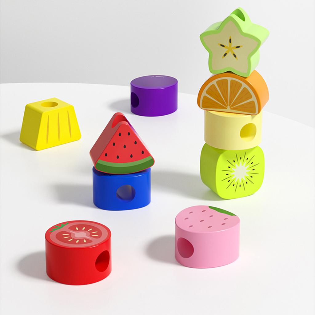 Wooden Bead Puzzle Set: A Fine Motor Skills Training Toy That Allows For Stacking And Beading, Making It An Educational Gift For Both Boys And Girls