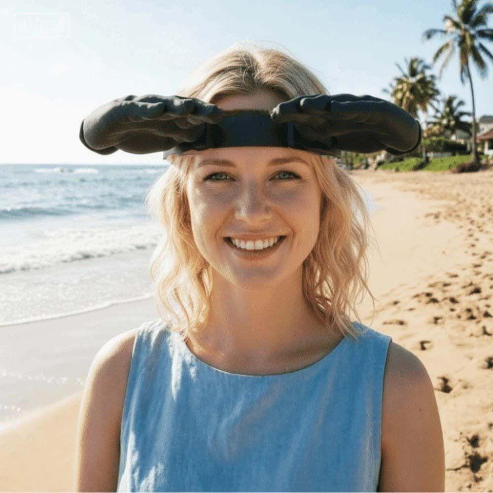 Detachable Funny Hand Sun Hat Hair Hoop Sun Protection Quirky Hairband Friends Party