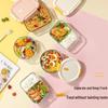 Wushengwu Dual-Compartment Glass Lunch Box with Cutlery Set