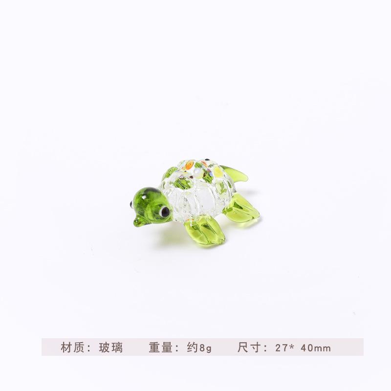 Colorful Mini Glass Sea Turtle Figurines Handicraft Sea Turtle Sea Animal Collectibles Tiny Turtle Glass Home Decor Ornaments