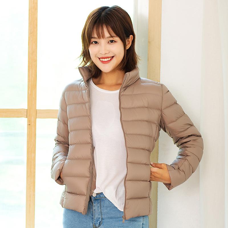 New Light and Thin Down Jacket Women's Short Hooded Stand-up Collar Light and Slim Outdoor Thin Large Size Women's Jacket