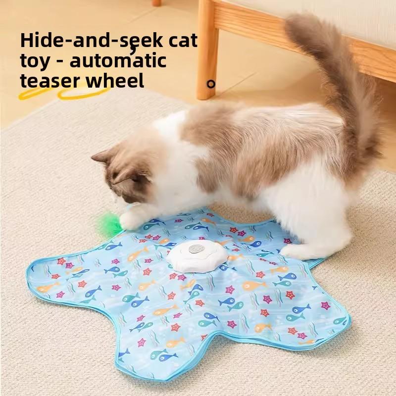Cat Hunting Cage Cat Toy Automatic Rotating Disc Cat Teaser Pet Game Cover for Cats Interactive Toy
