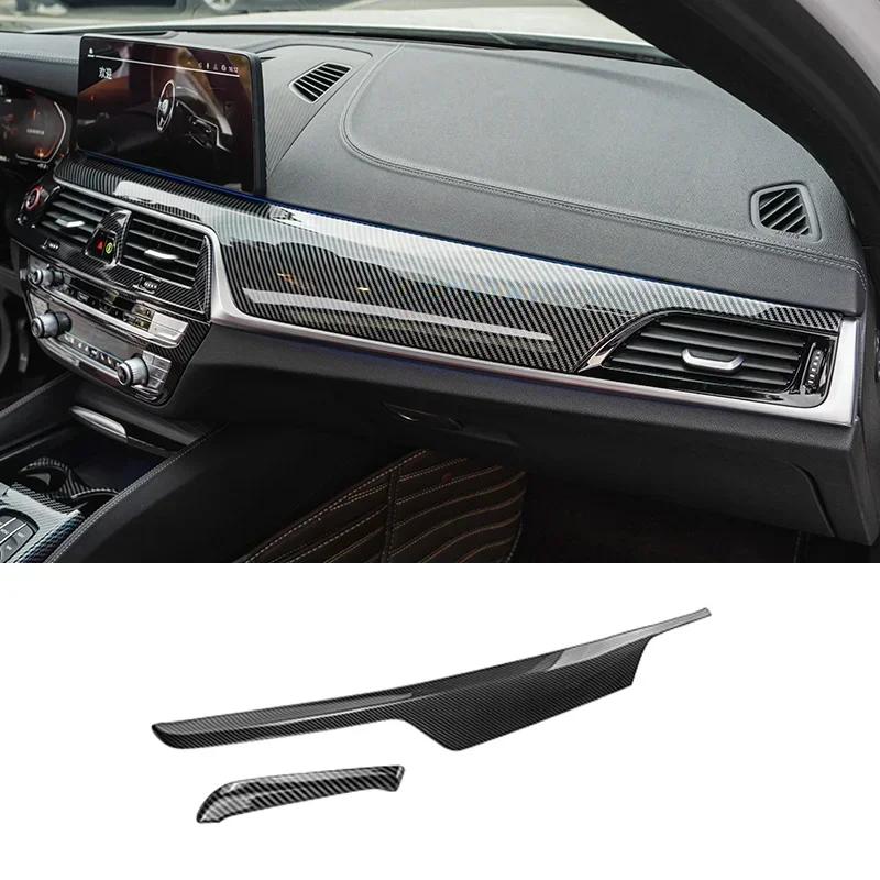 Für BMW 5er G30 G38 2018-2023 Kohlefaser Mittelkonsole Armaturenbrett Panel Abdeckung Zierleisten Aufkleber Innenraum Tuning Zubehör