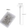 100PCS Bouquet Pins Corsages Flower Pins Clear Sewing Crystal for Head  Long Straight for Head Pins for Wedding Jewelry