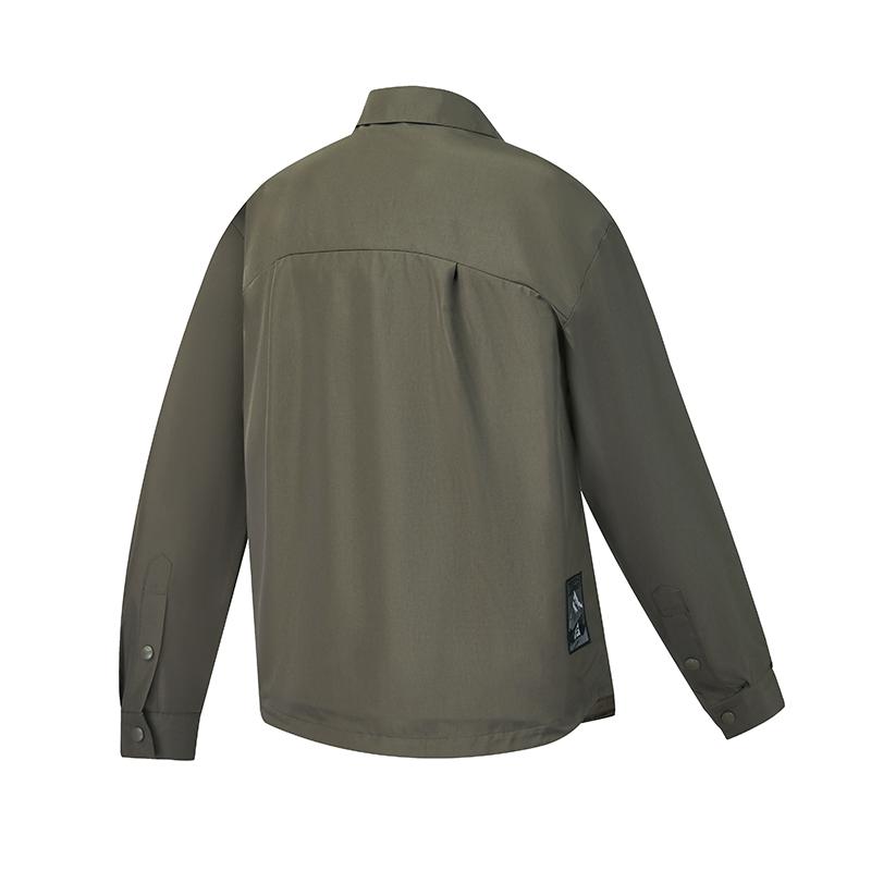 Fila Explore Trendy Minimalist Classic Retro Sports Casual Outdoor Versatile Loose Woven Long Sleeve Shirt Women Shirts Asphalt A11W617401FDG