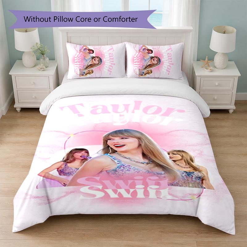 Set Copripiumino 3 Pezzi Stampa Taylor Swift 1 Copripiumino e 2 Federe Biancheria da Letto Morbida per Camera da Letto Domestica