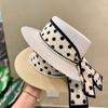New Summer Straw Sun Hat for Women Outdoor Beach Wide Brim Sun Visor Cap Ribbon Bows Vacation Sunshade Female Panama Hats