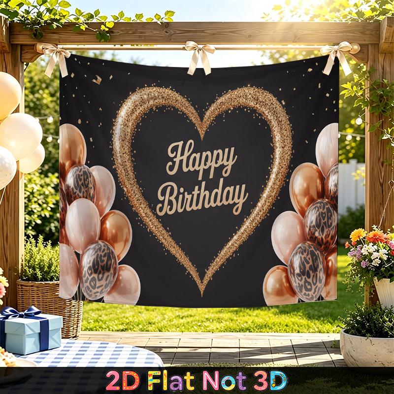 Party Backdrop Happy Birthday Birthday Heart Photo Booth Background Front Door Decor