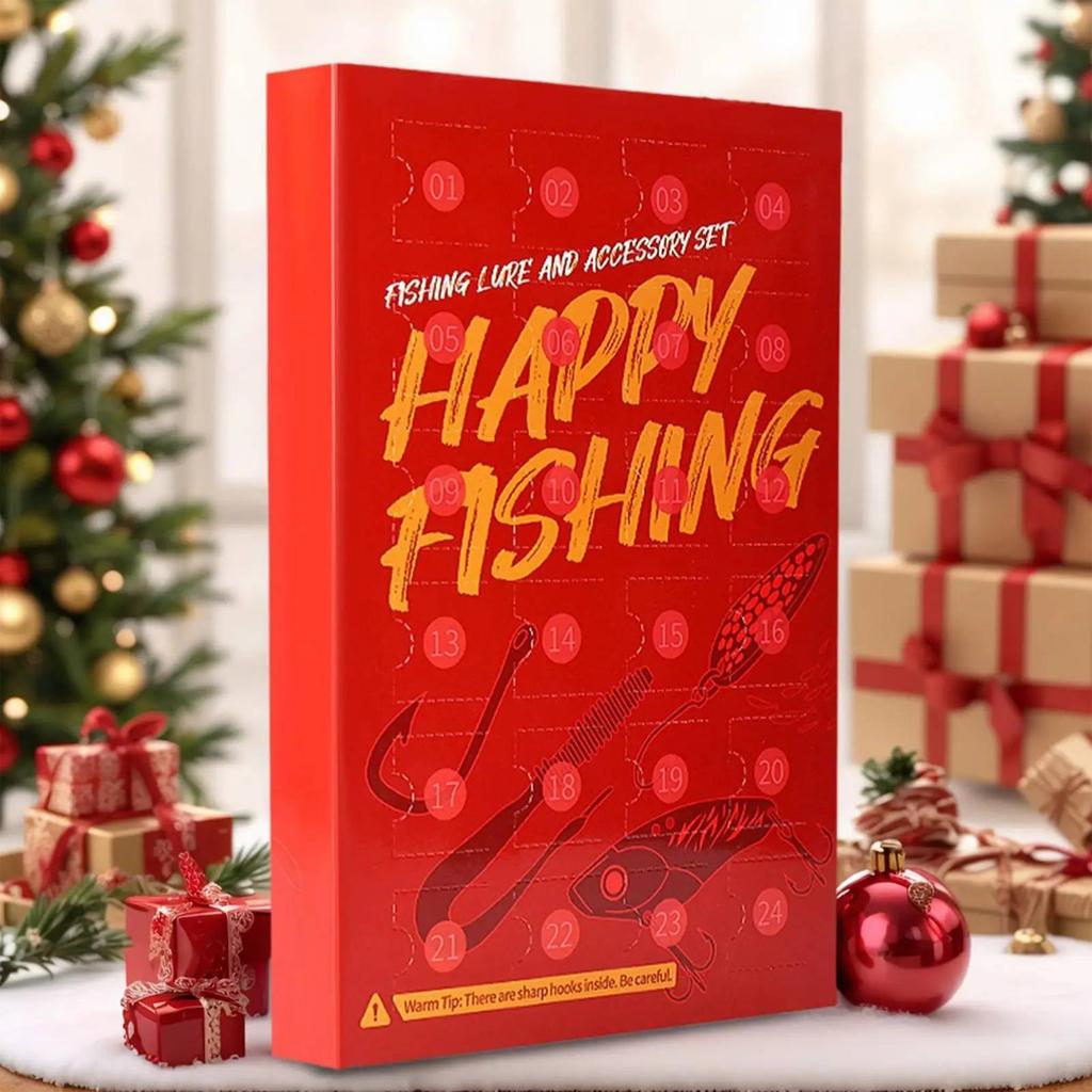 24 Days Fishing Lures Set Christmas Countdown Calendar Christmas Advent Calendar Xmas Fishing Gift for Fisherman
