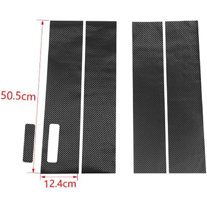 Car Pillar Post Side Door Window Cover Trim for Ford F150 2015 2016 2017 2018 2019 2020 2021, Carbon Fiber Black