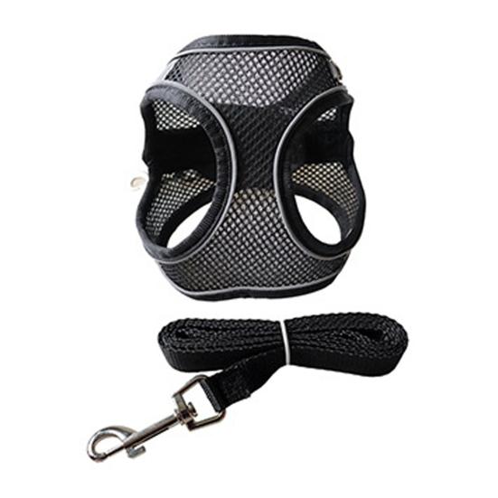 Guinzaglio per animali domestici con design riflettente notturno Rete jacquard traspirante Facile da indossare e togliere Attività all'aperto Guinzaglio per cani
