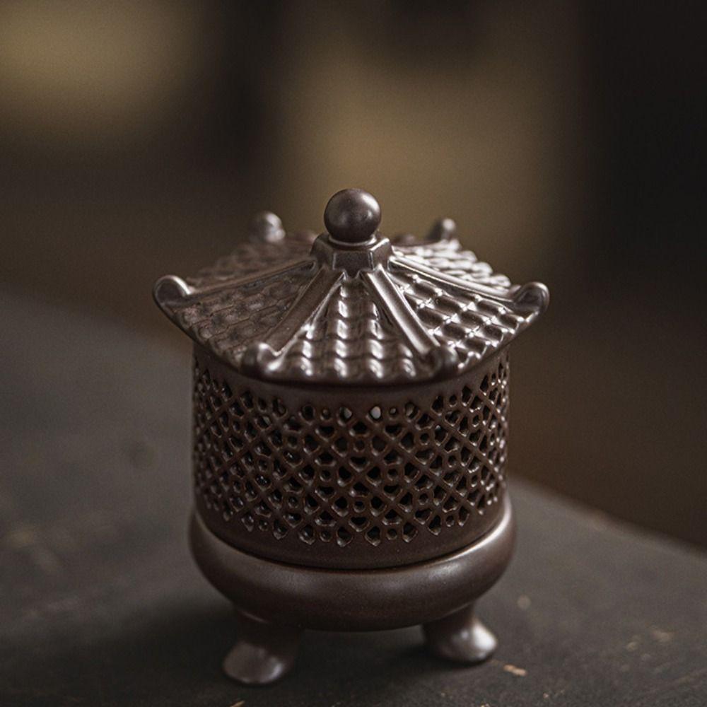 With Lid Sandalwood Agarwood Stove Retro Aromatherapy Holder Incense Burner  Yoga Studio