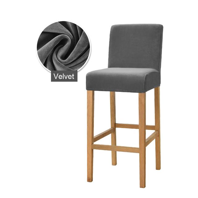 1 /2 /4 /6 Pieces Velvet Material Bar Chair Cover Large Elastic High Stool Chair Protector Seat Case Used For Dining Room
