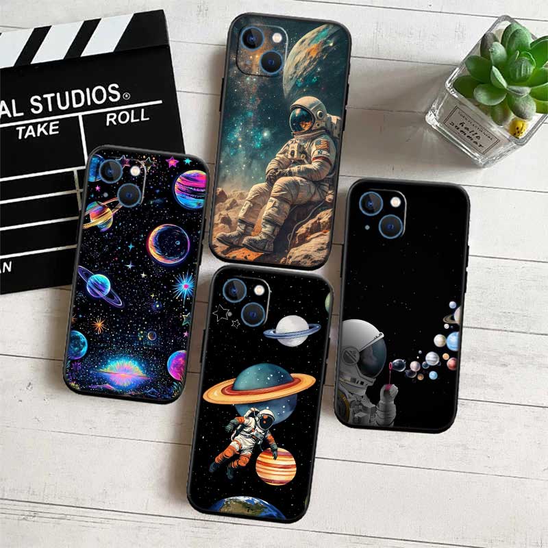 UP8 Astronaut Space Moon Phone Case for Samsung Galaxy S20 S21 S22 Ultra FE + Plus A21S A22 A24 A25 A26 A30 A30S A31